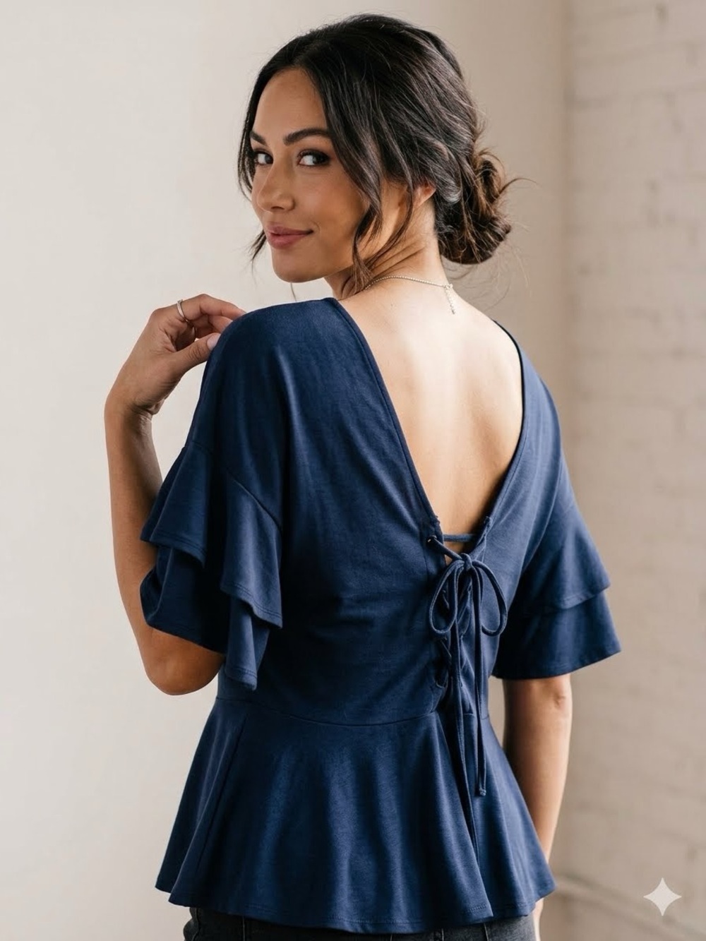 Banana Republic Navy Low Back Peplum